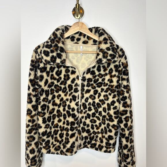 Z Supply Cheetah Animal Print Teddy Sherpa Jacket - Picture 3 of 4
